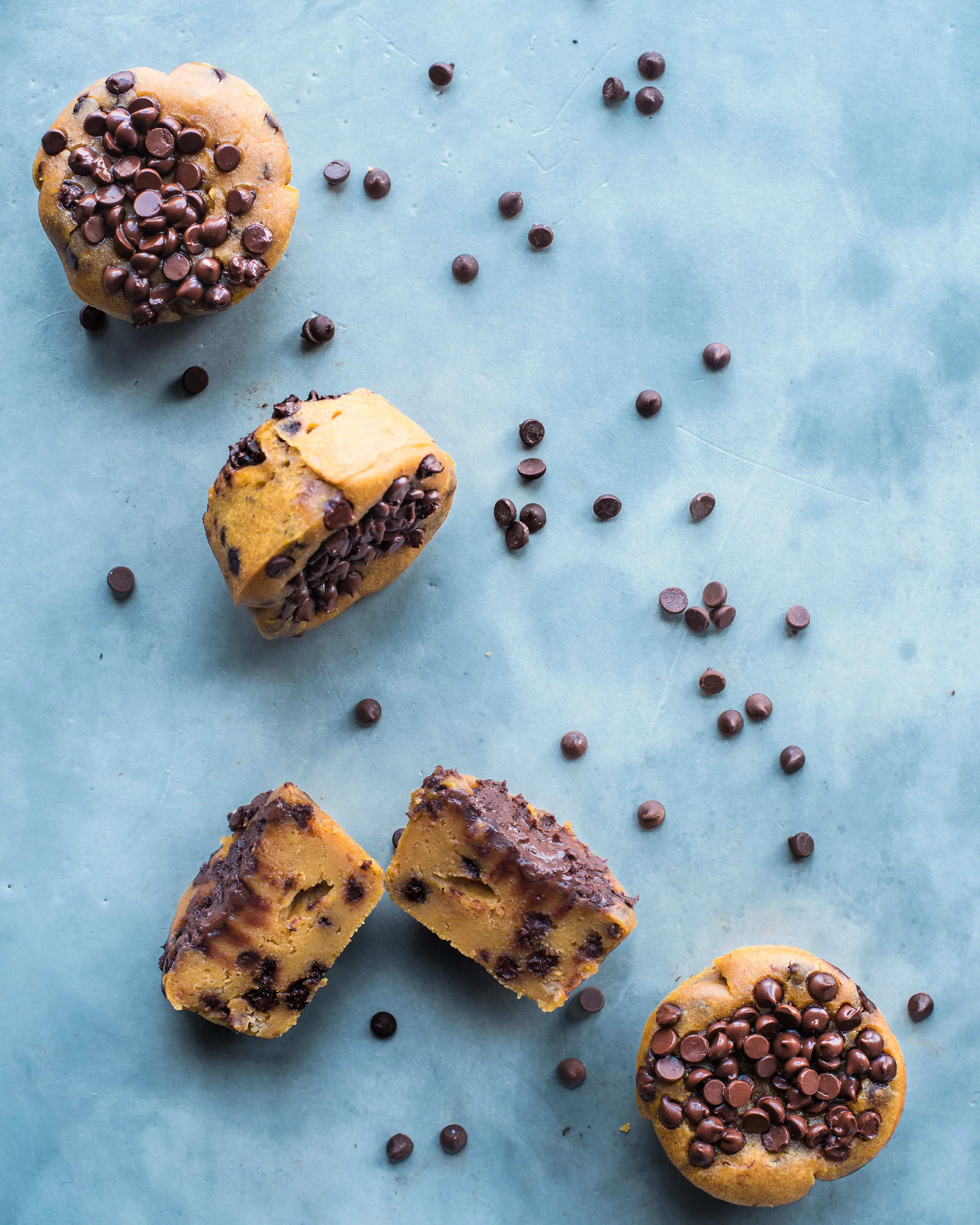Vegan Pumpkin Tahini Chocolate Chip Muffins