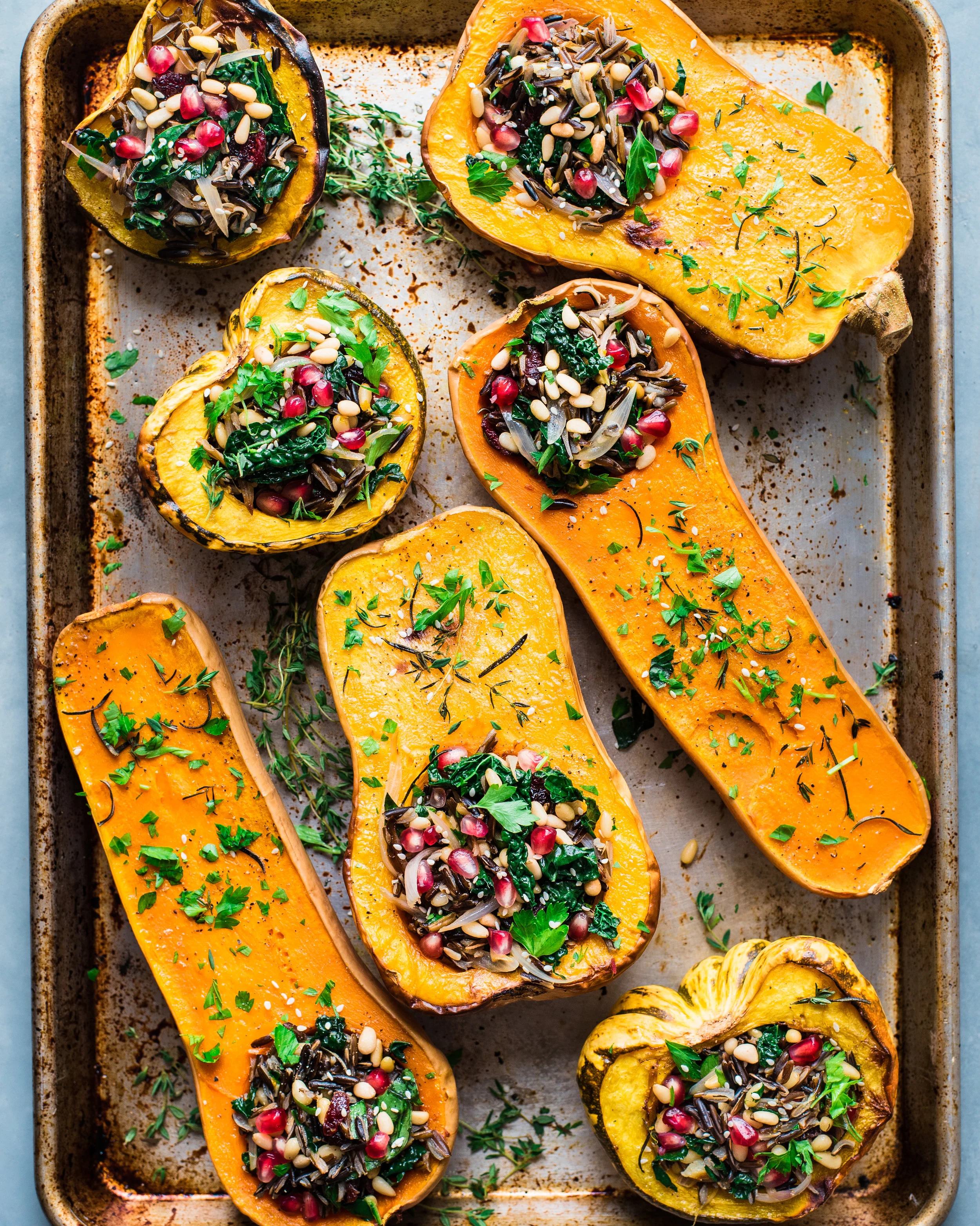 Vegan Wild Rice Stuffed Squash