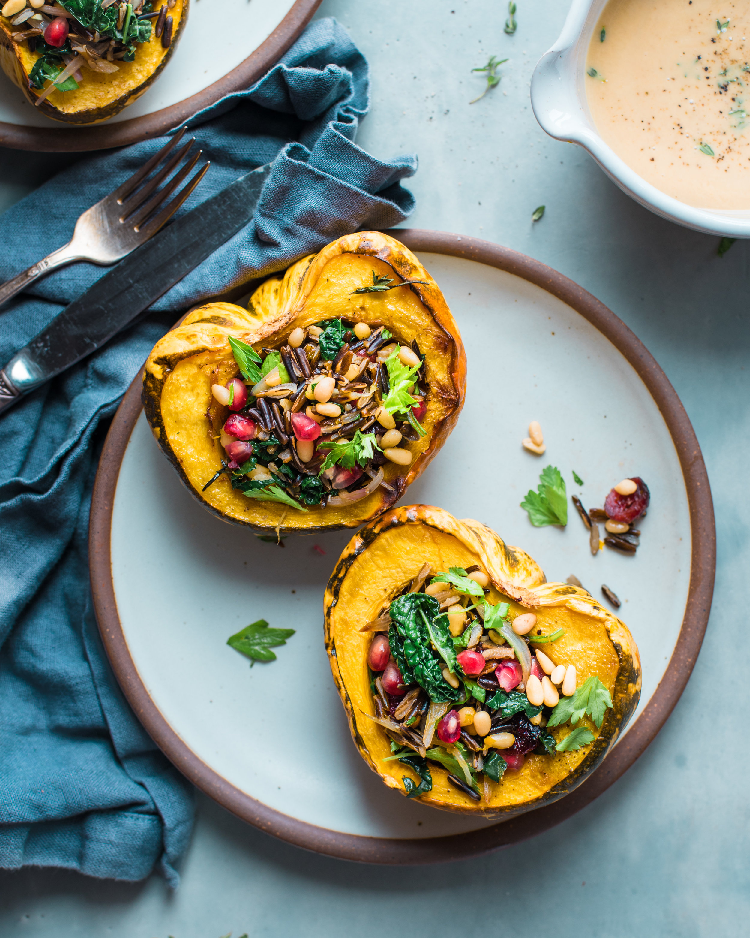 Vegan Wild Rice Stuffed Squash