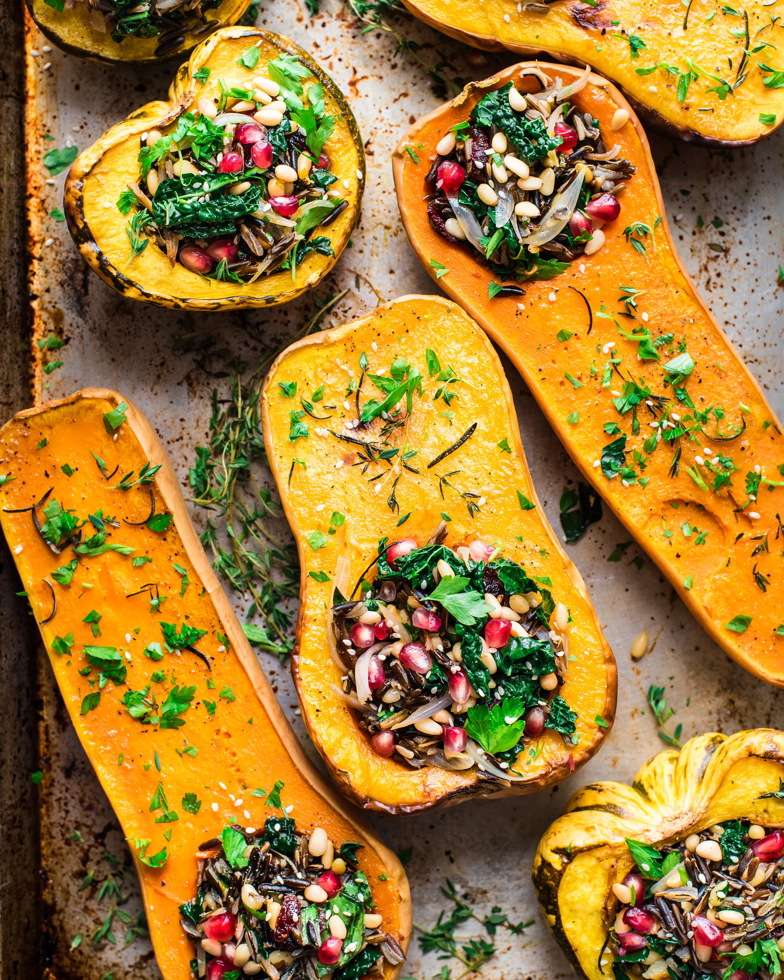 Vegan Wild Rice Stuffed Squash