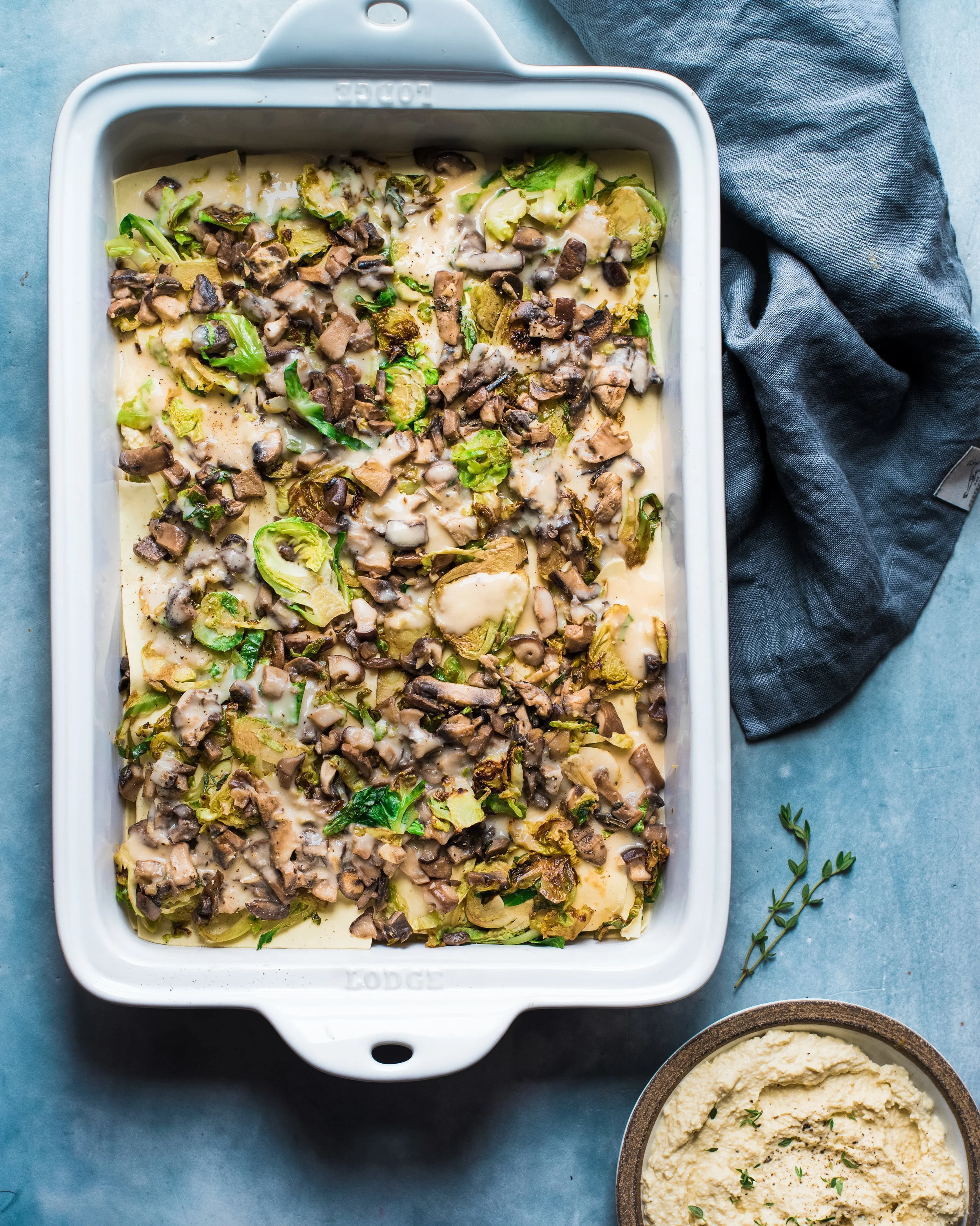 Vegan Brussels Sprouts and Mushroom Lasagna