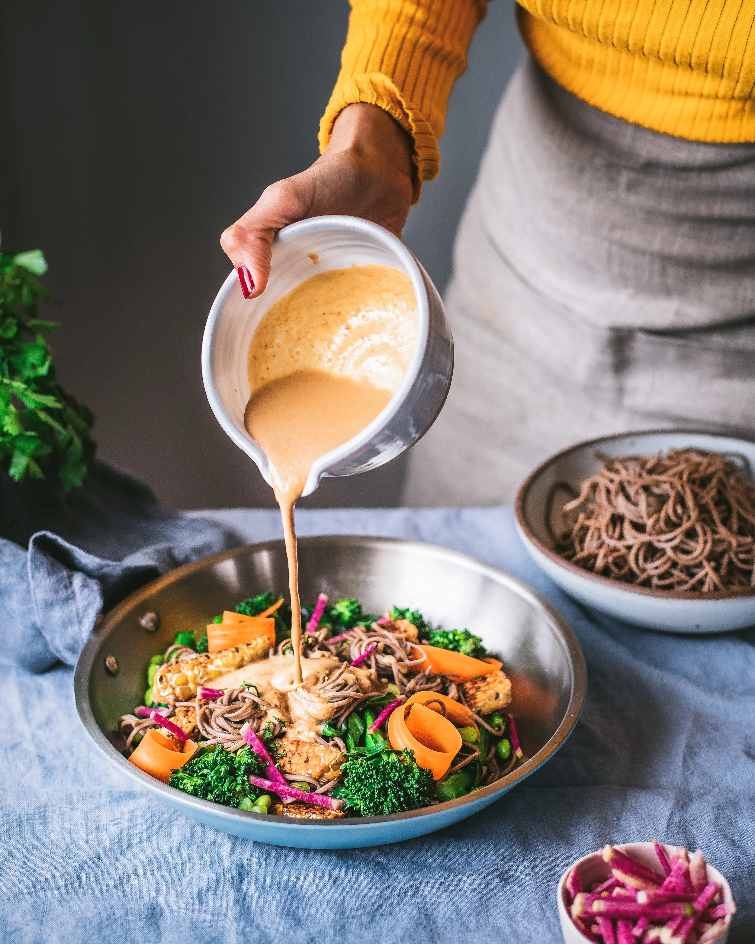 Spicy Sesame-Cashew Noodle Salad