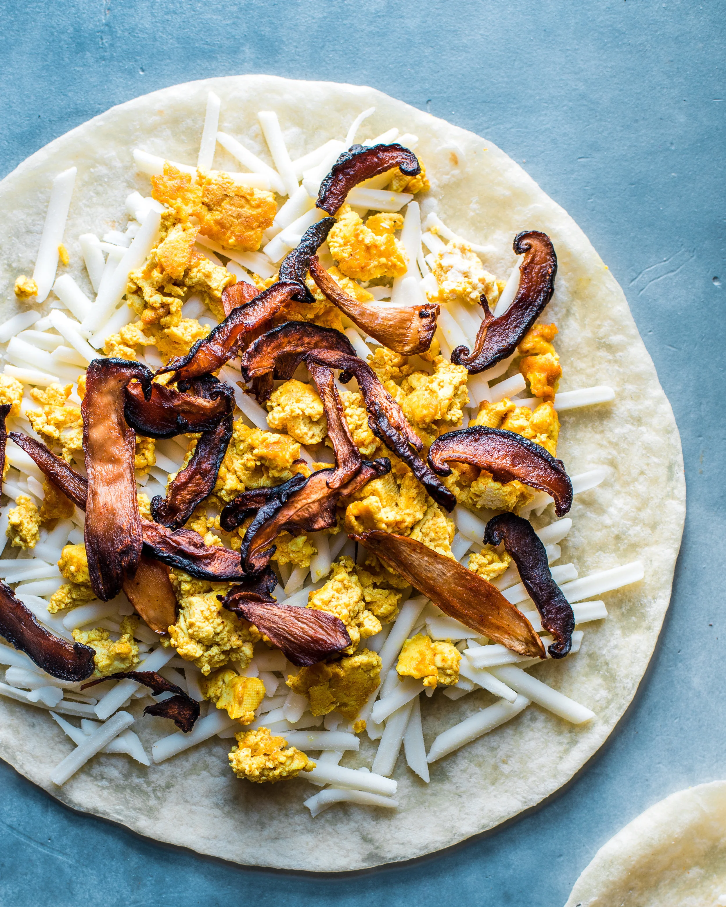 Vegan Quesadillas with Mushroom Bacon