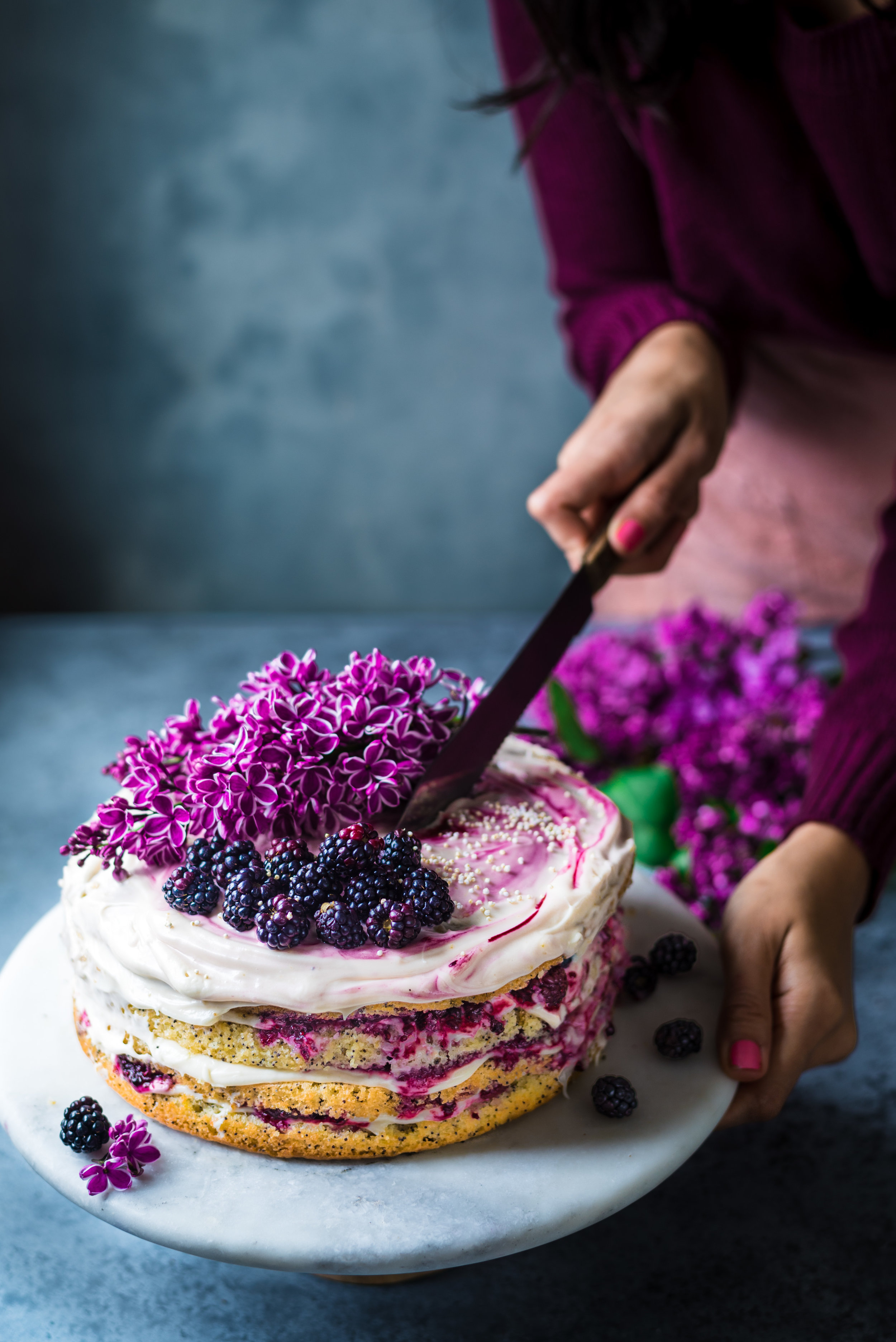 Vegan Lemon Poppy Seed Layer Cake