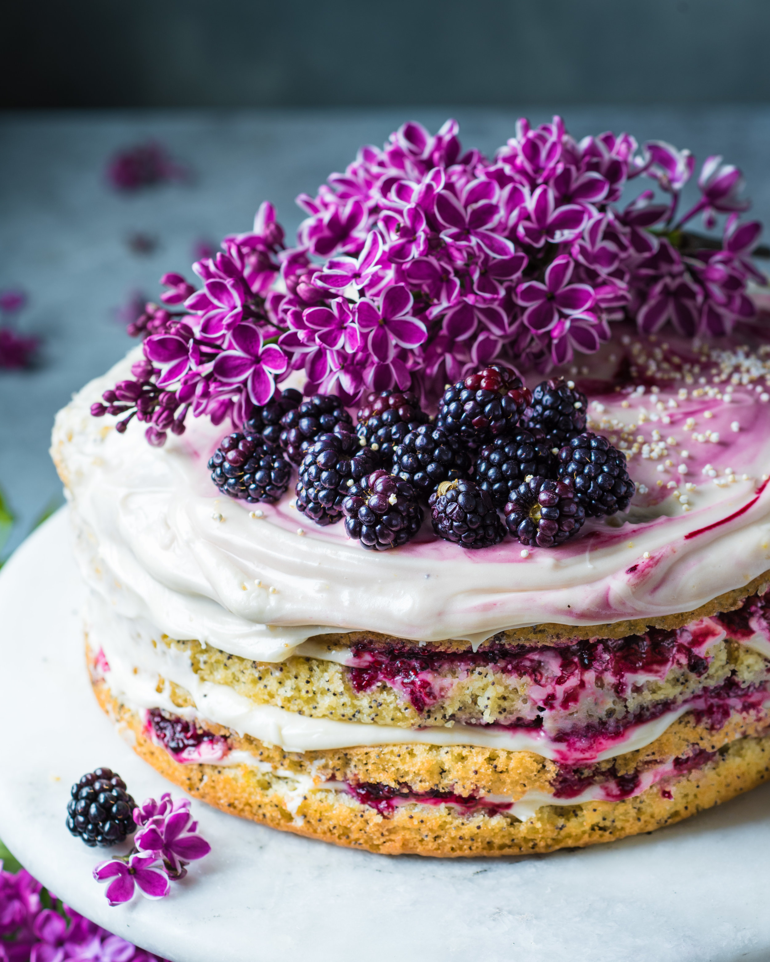 Vegan Lemon Poppy Seed Layer Cake
