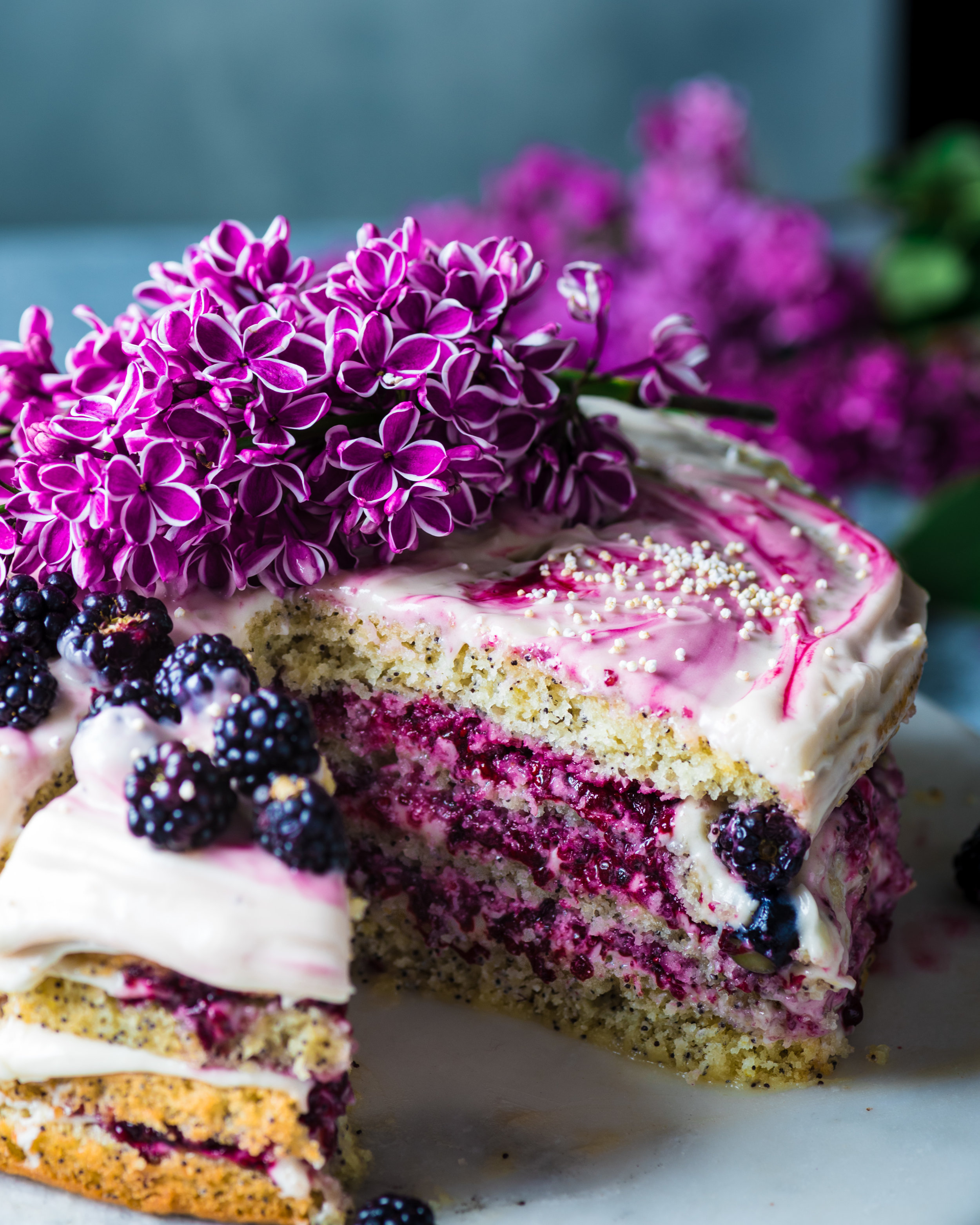 Vegan Lemon Poppy Seed Layer Cake