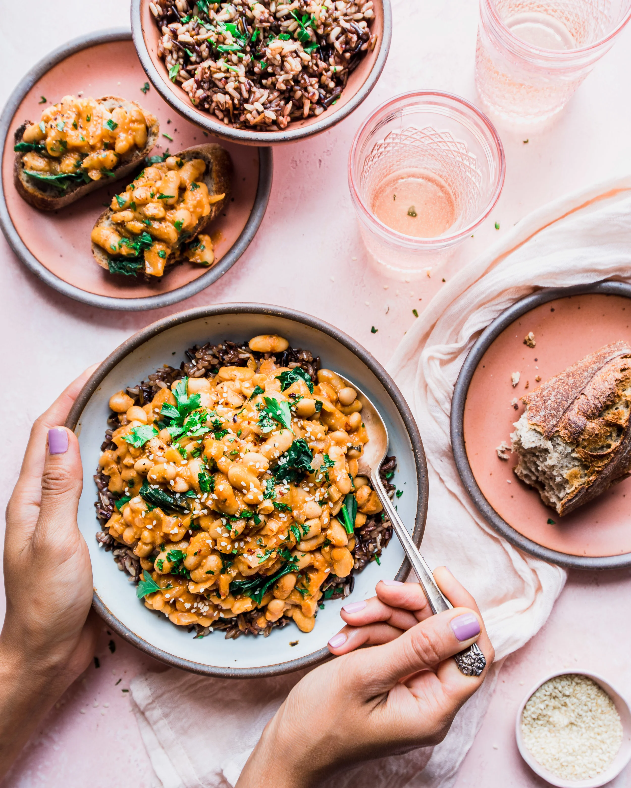 Creamy White Beans with Kale and Wild Rice