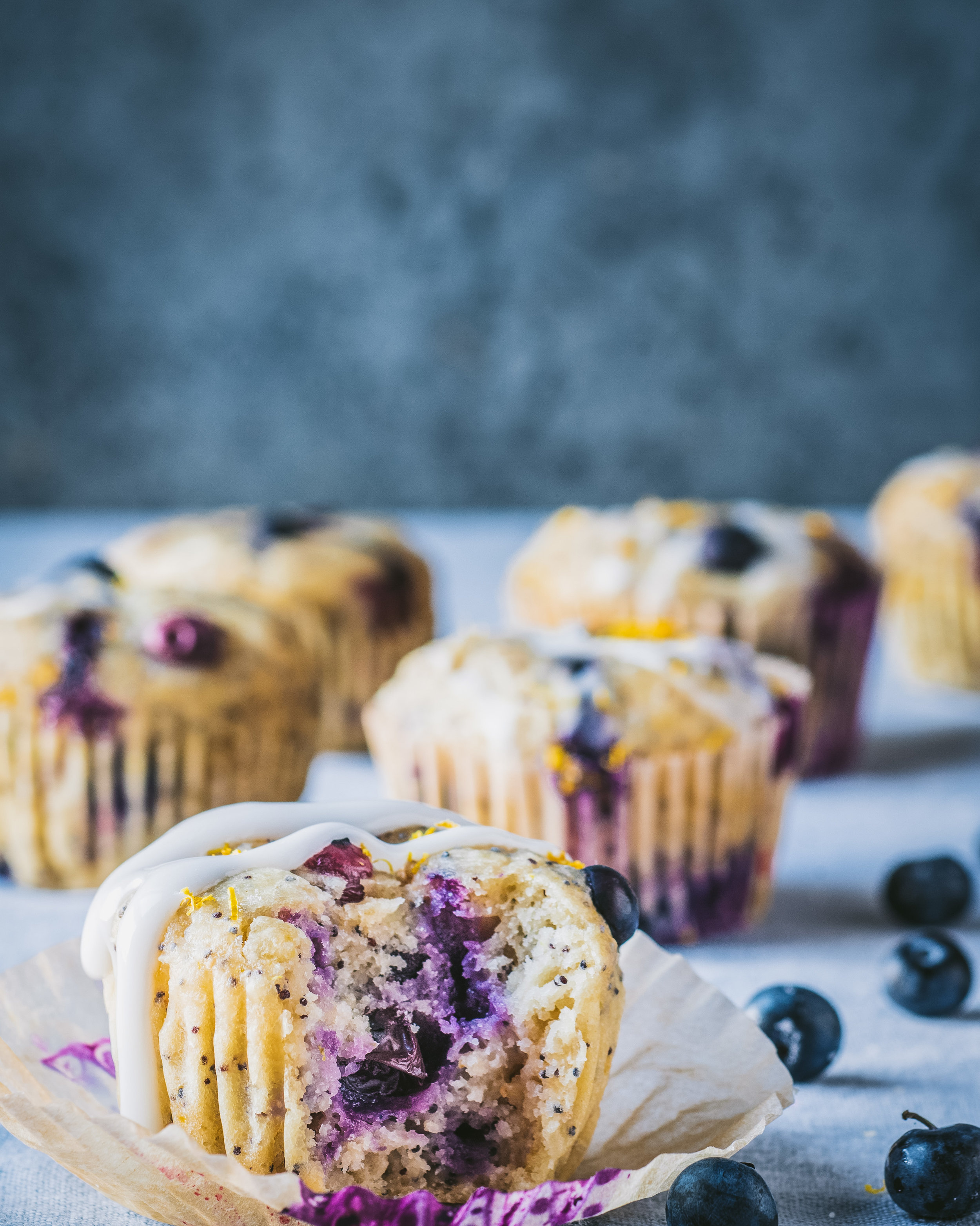 Vegan Blueberry Lemon Poppyseed Muffins