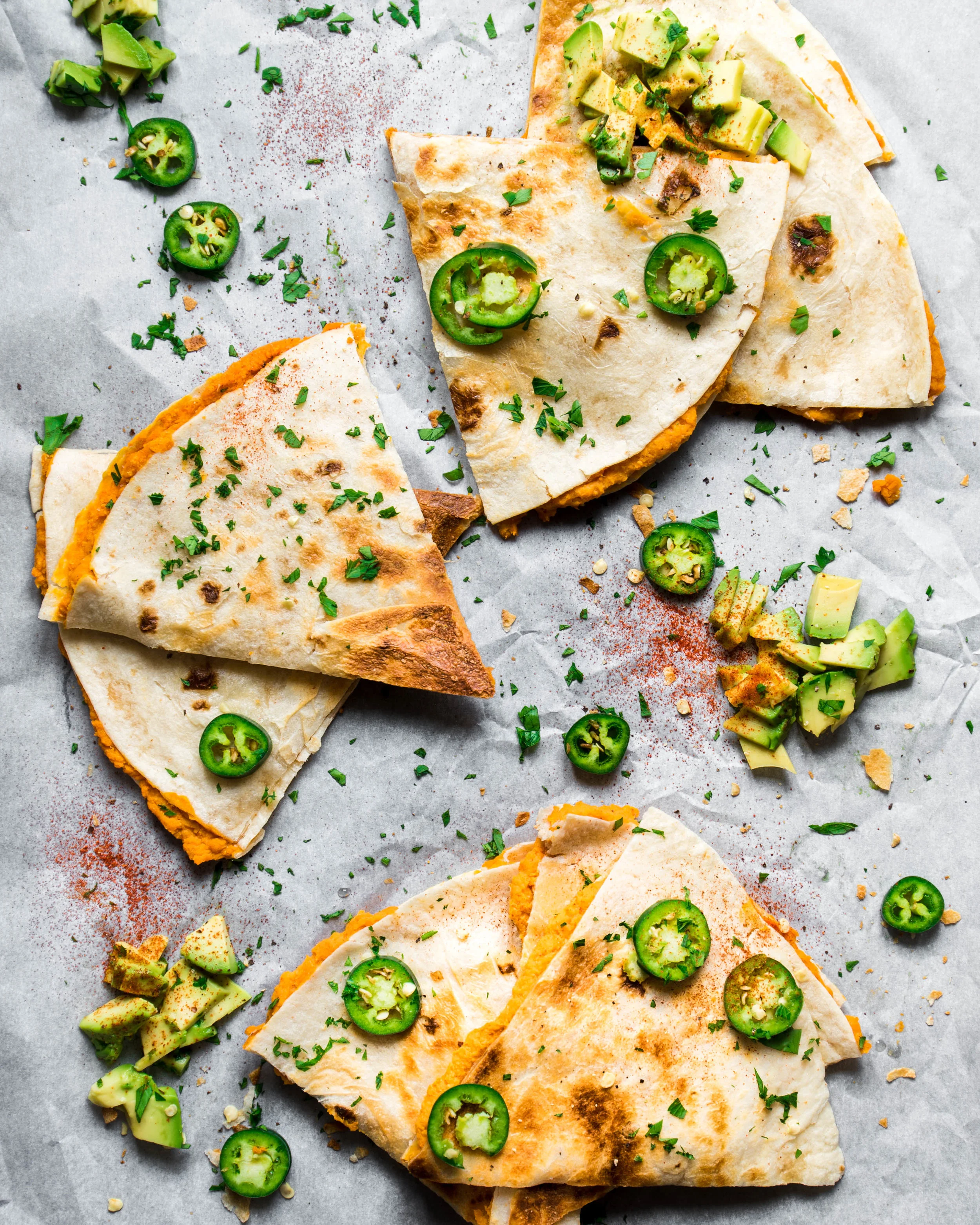 5-Ingredient Vegan Recipes, Sweet Potato Chickpea Quesadillas