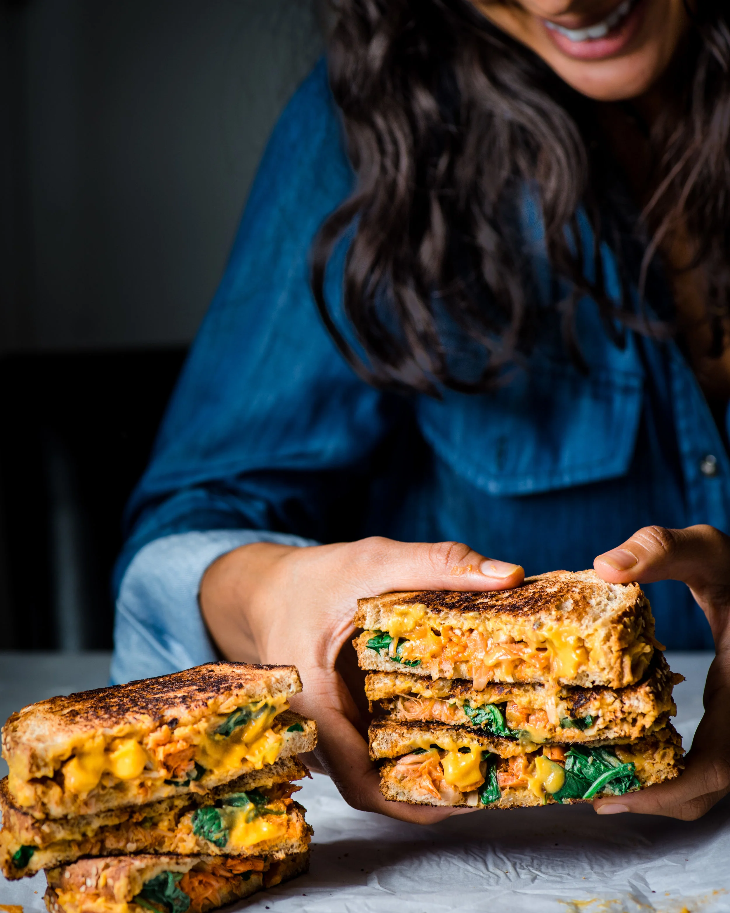 Buffalo Jackfruit Vegan Grilled Cheese