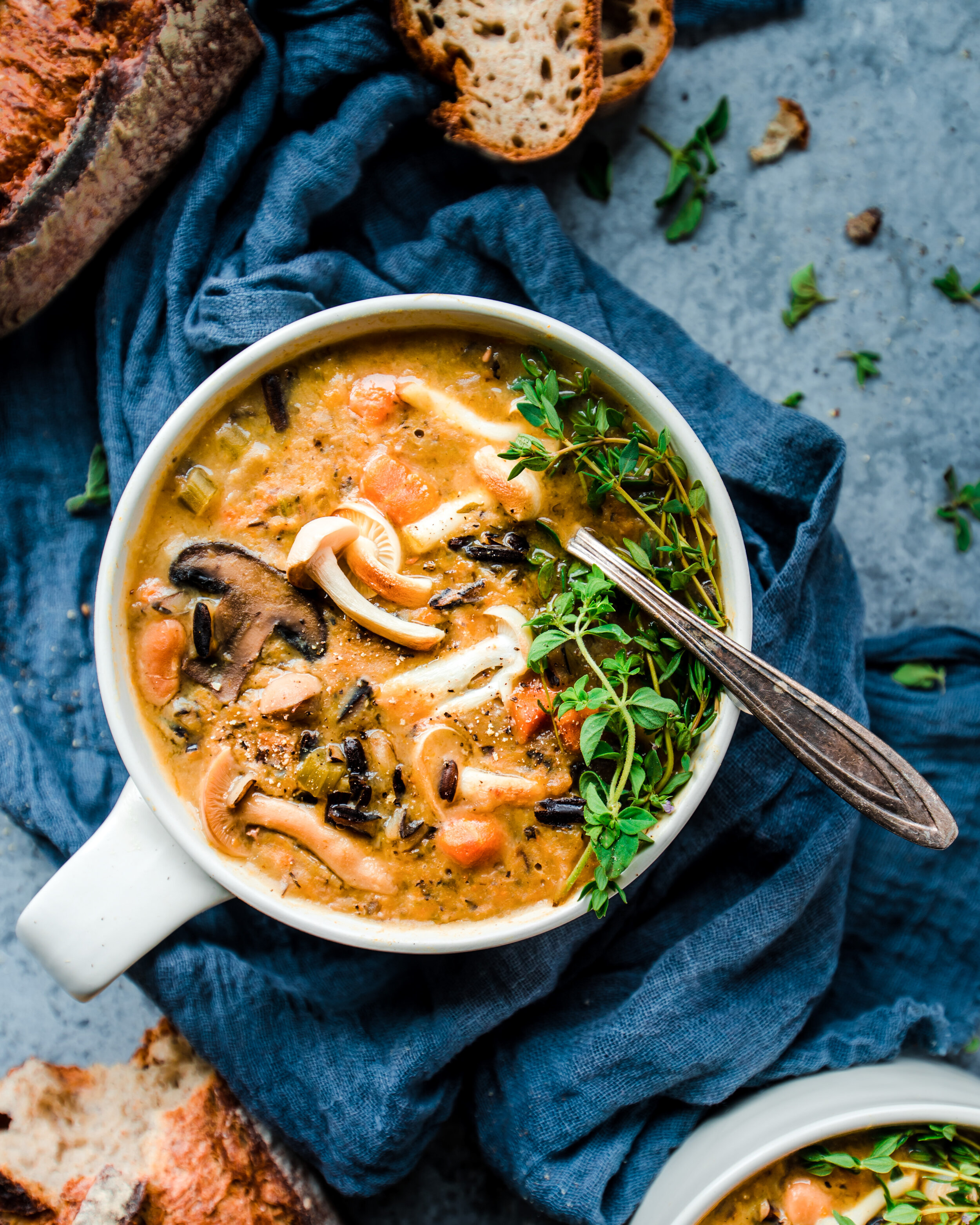 Instant Pot Wild Rice Mushroom Soup (Vegan)