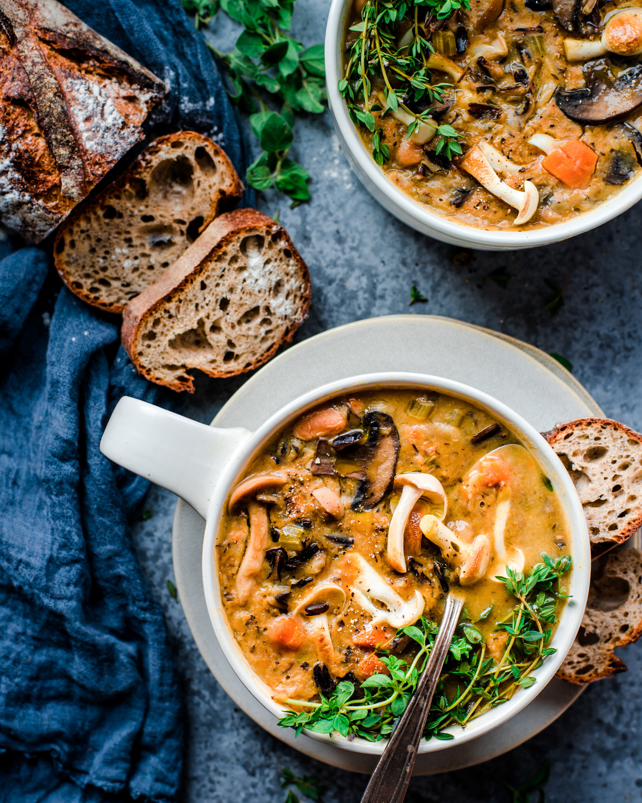 Instant Pot Wild Rice Mushroom Soup (Vegan)