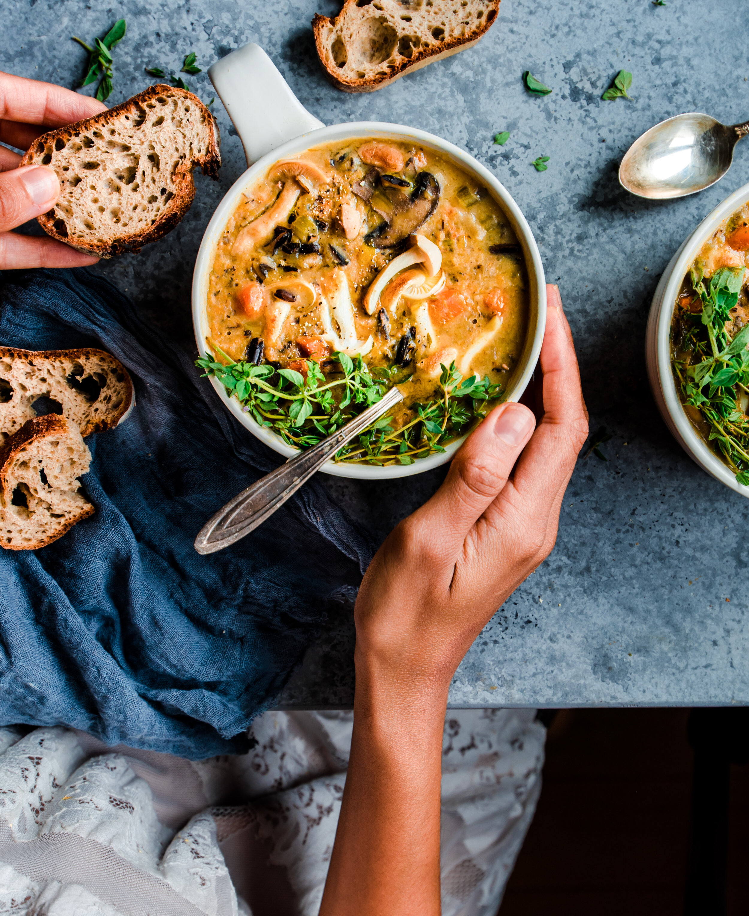 Instant Pot Wild Rice Mushroom Soup (Vegan)