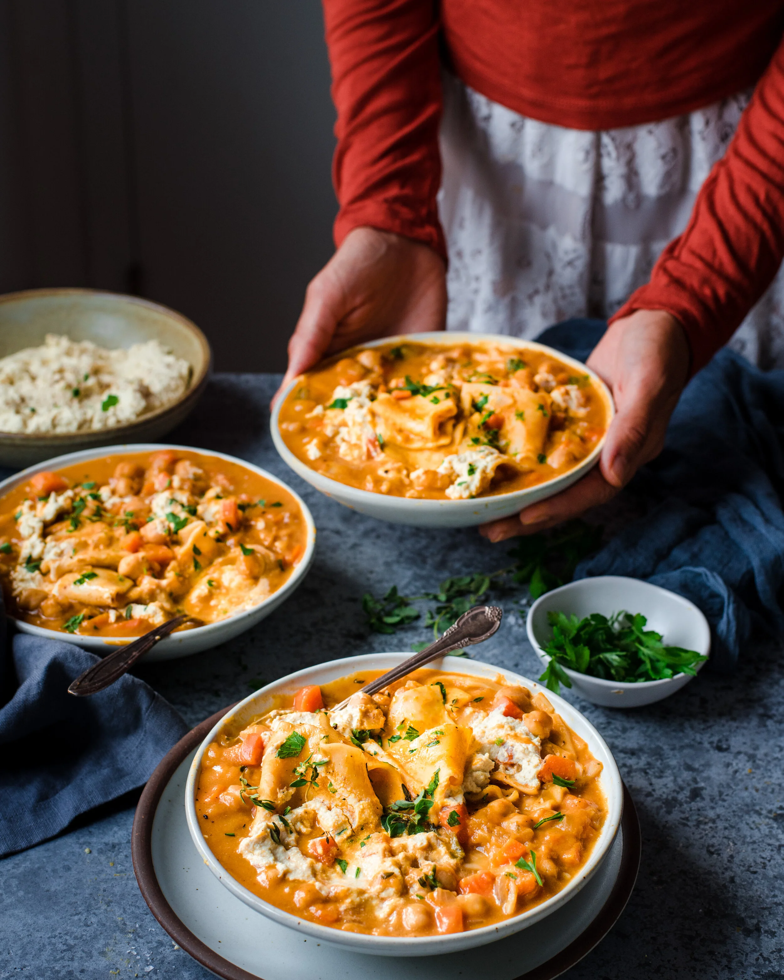 Instant Pot Pumpkin Lasagna Soup (Vegan)
