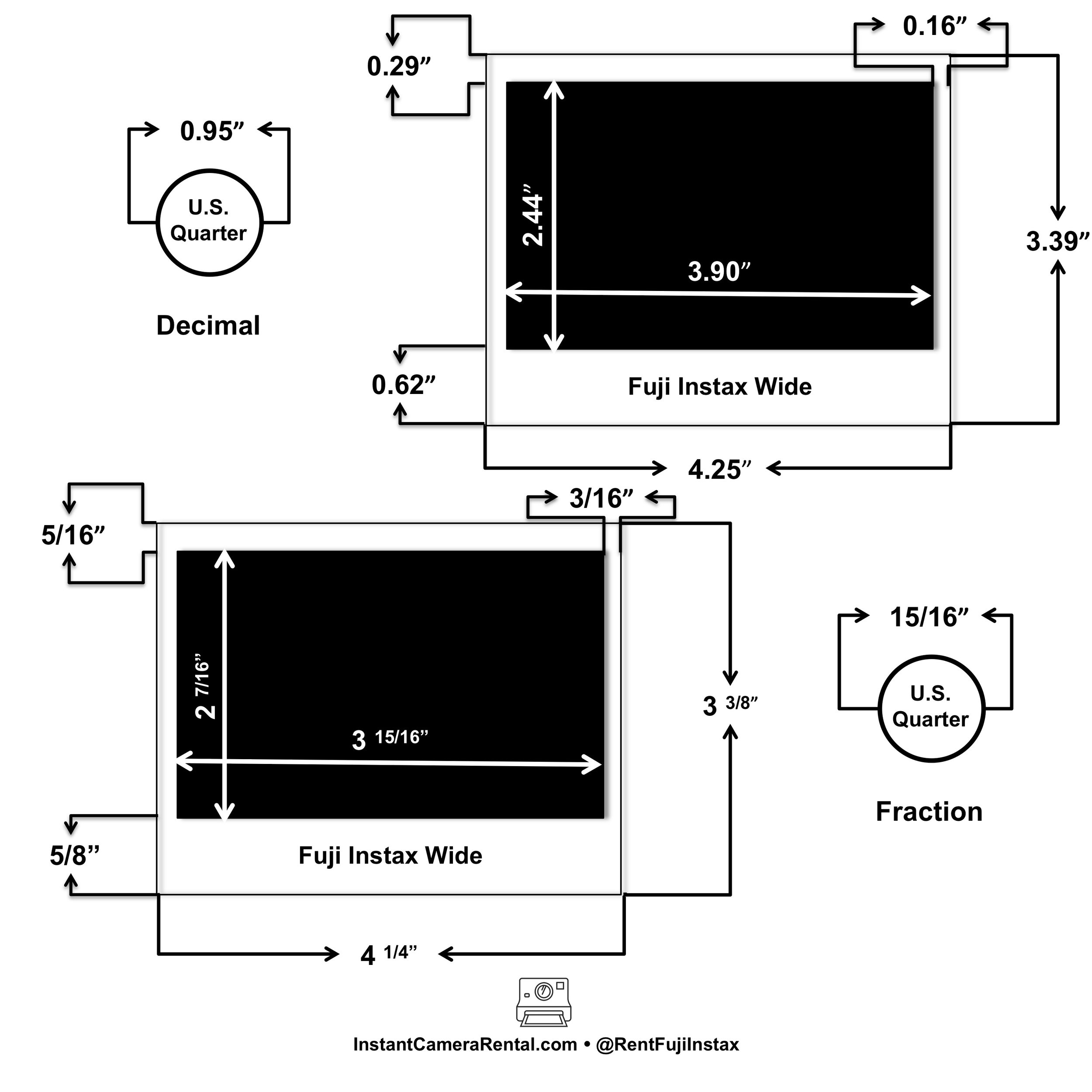 Fujifilm Instax Photo Size (Mini vs. vs. Wide) — EVERYTHING - Instax Camera Reviews More