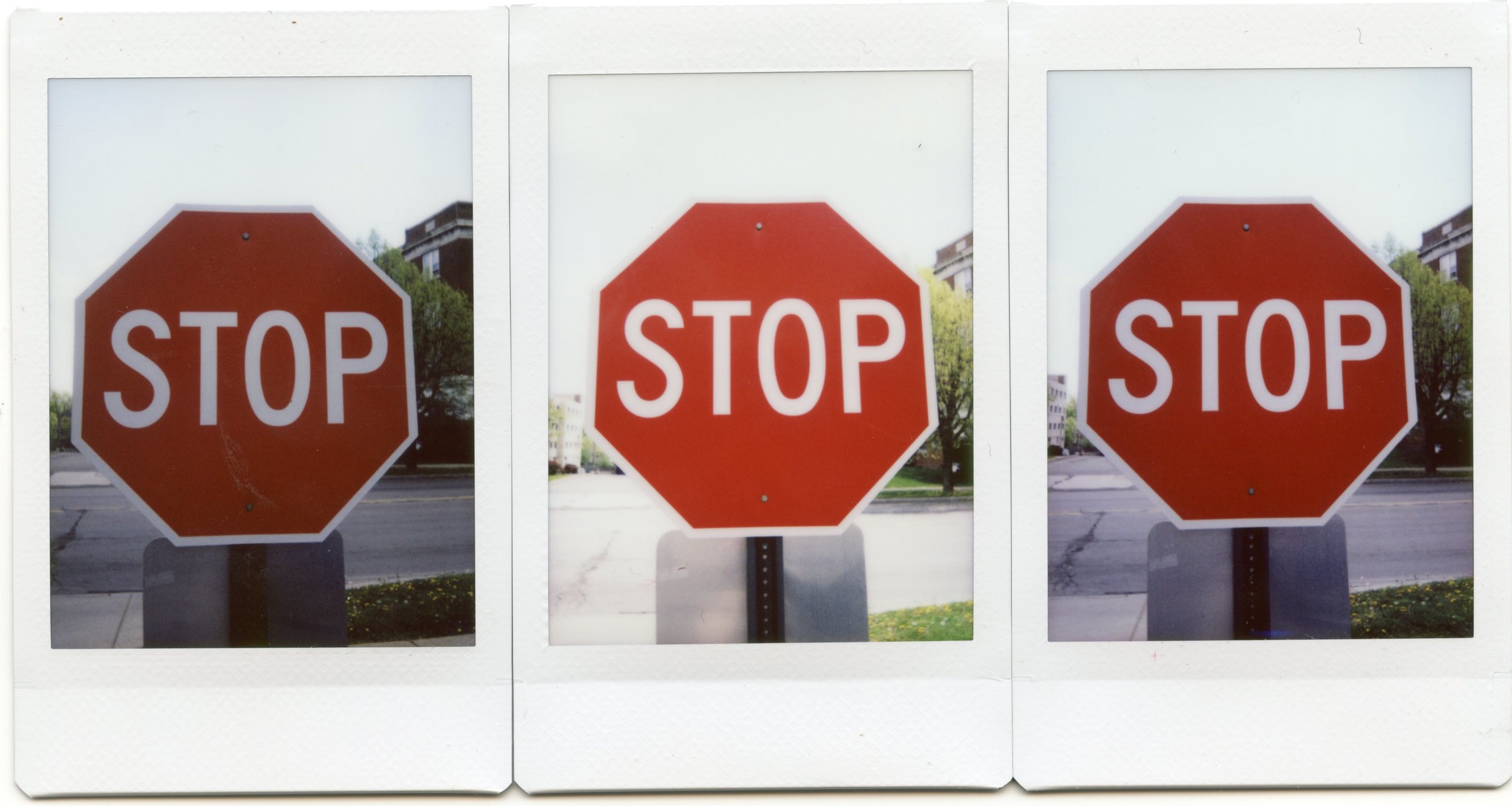 Examples of pictures taken by Fuji Instax Mini 50S (left), Mini 70 (center) and Mini 90 (right) cameras.