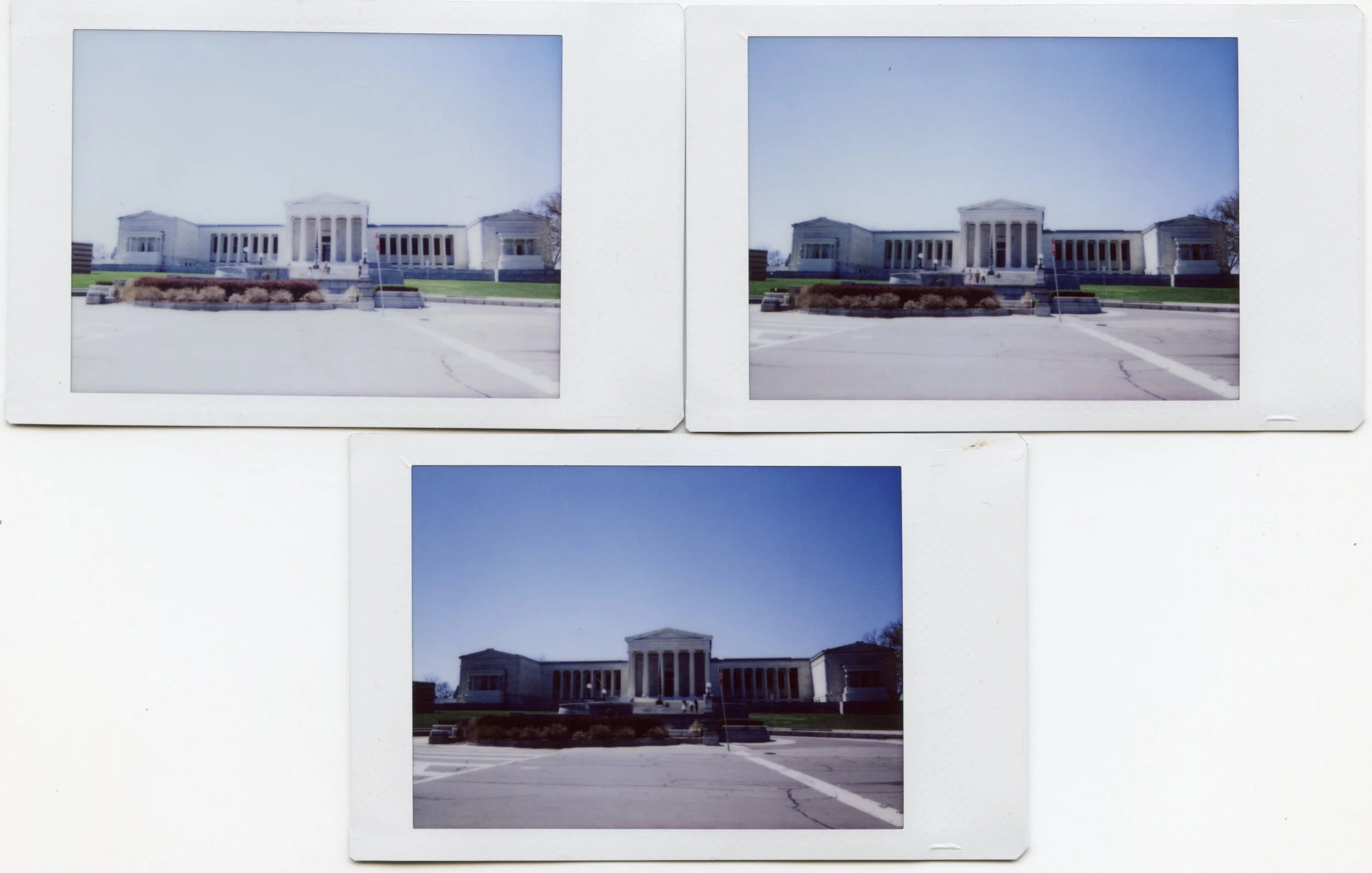 Instax Mini 50S - Landscape Mode - Full Sun - Light Exposure/Normal Exposure/Dark Exposure (left/right/bottom).