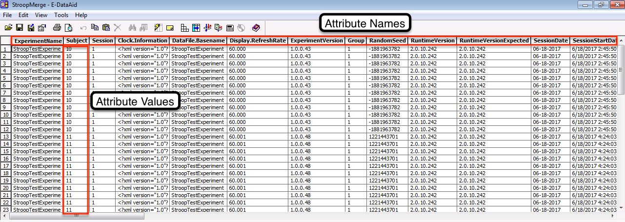 An example screenshot of the E-DataAid interface.