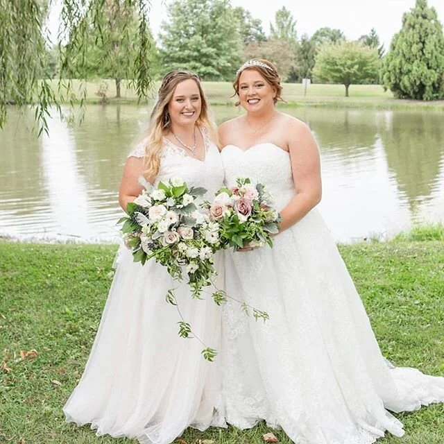I love making bouquets!!!! What&rsquo;s better than making 1 bridal bouquet ? Making 2!! Each bouquet reflecting their personalities and their dresses! Love is love ! 
#fostersflowershop #loveisloveweddings 
#weddingflorist #yorkpaflorist #pennsylvan