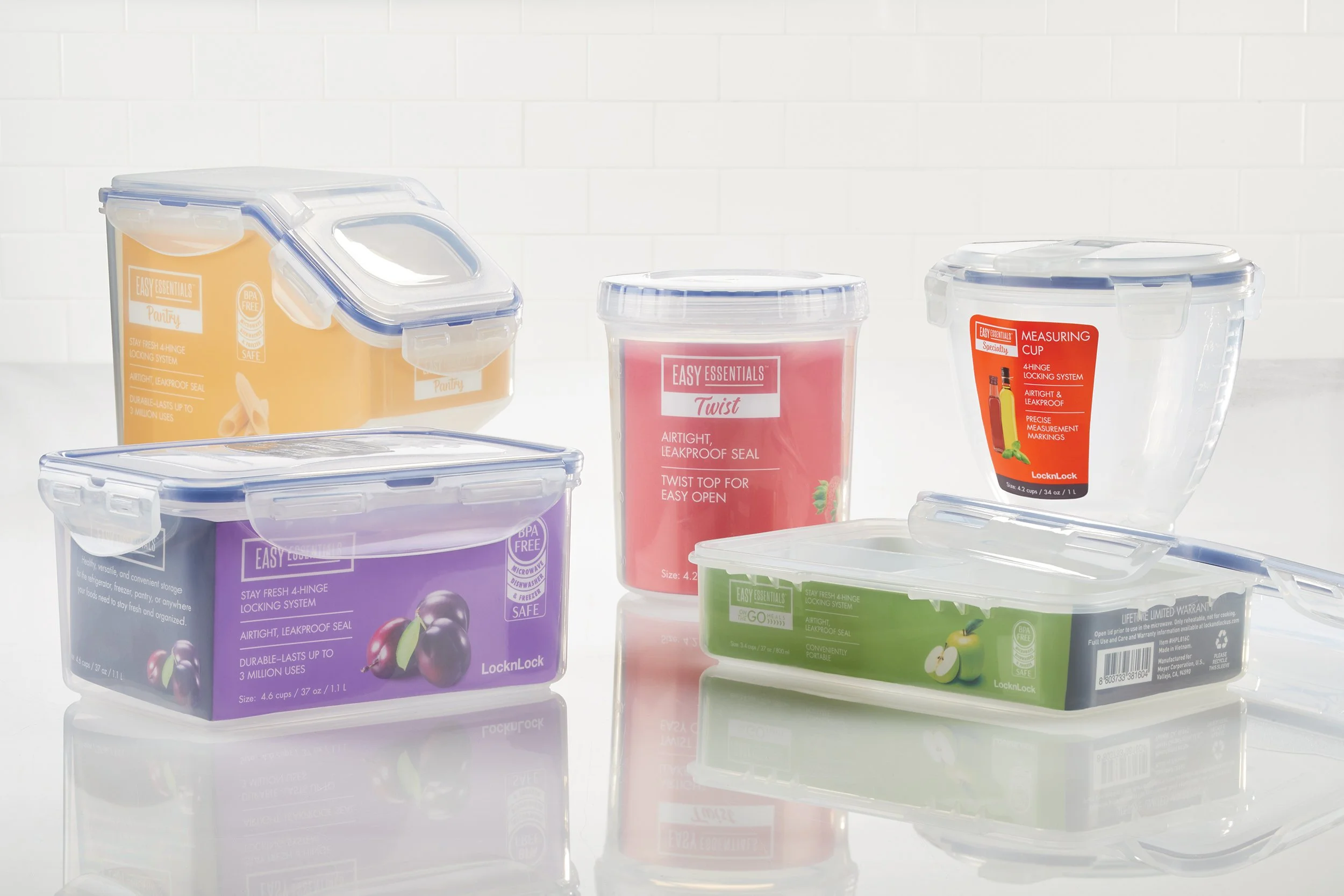 LocknLock Easy Essentials Storage System (branding, package design, and photo art direction). Employee of the Month Award Winner for US launch of LocknLock