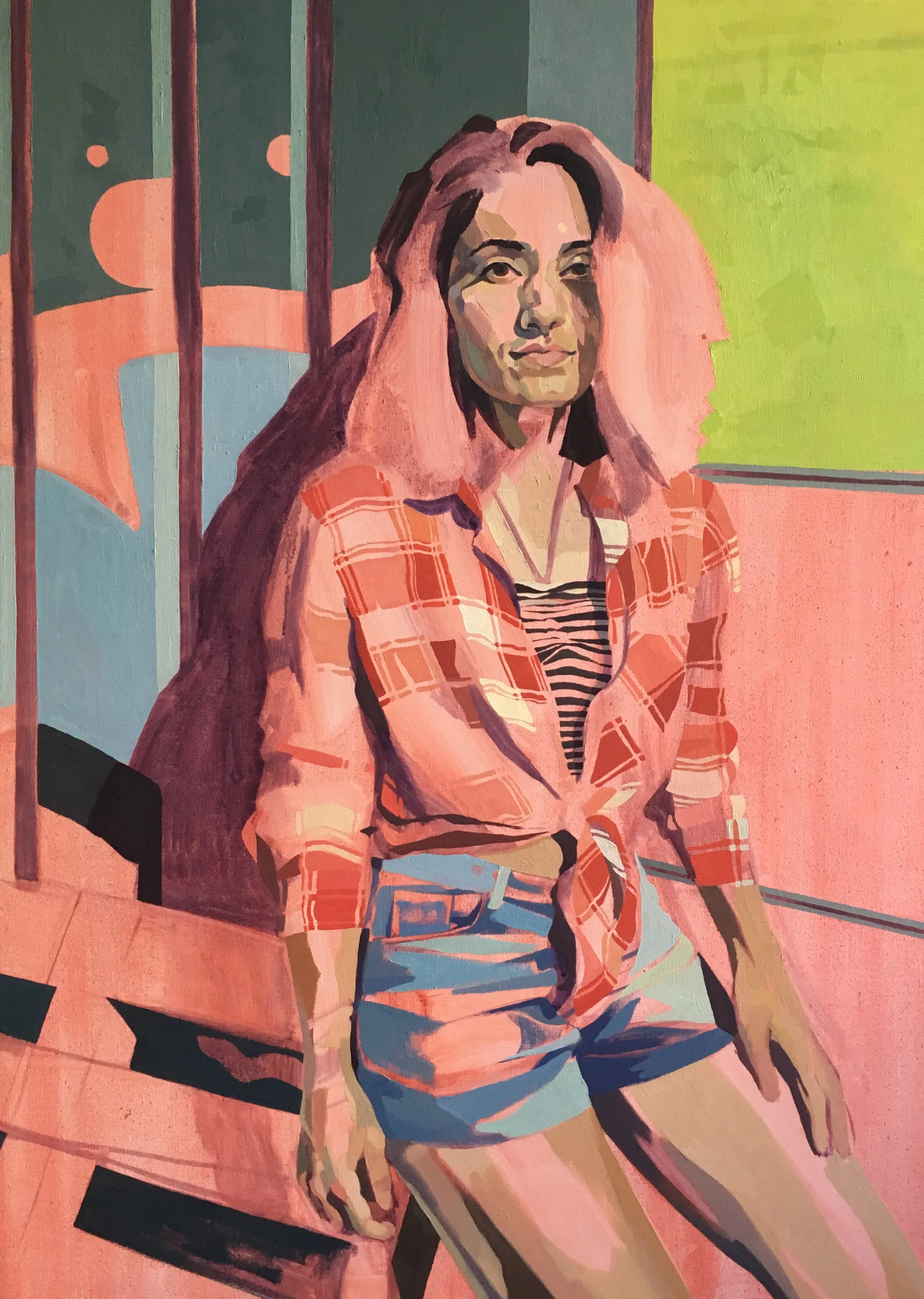 The Chequered Shirt, oil on canvas, 100 x 70 cm, 2016