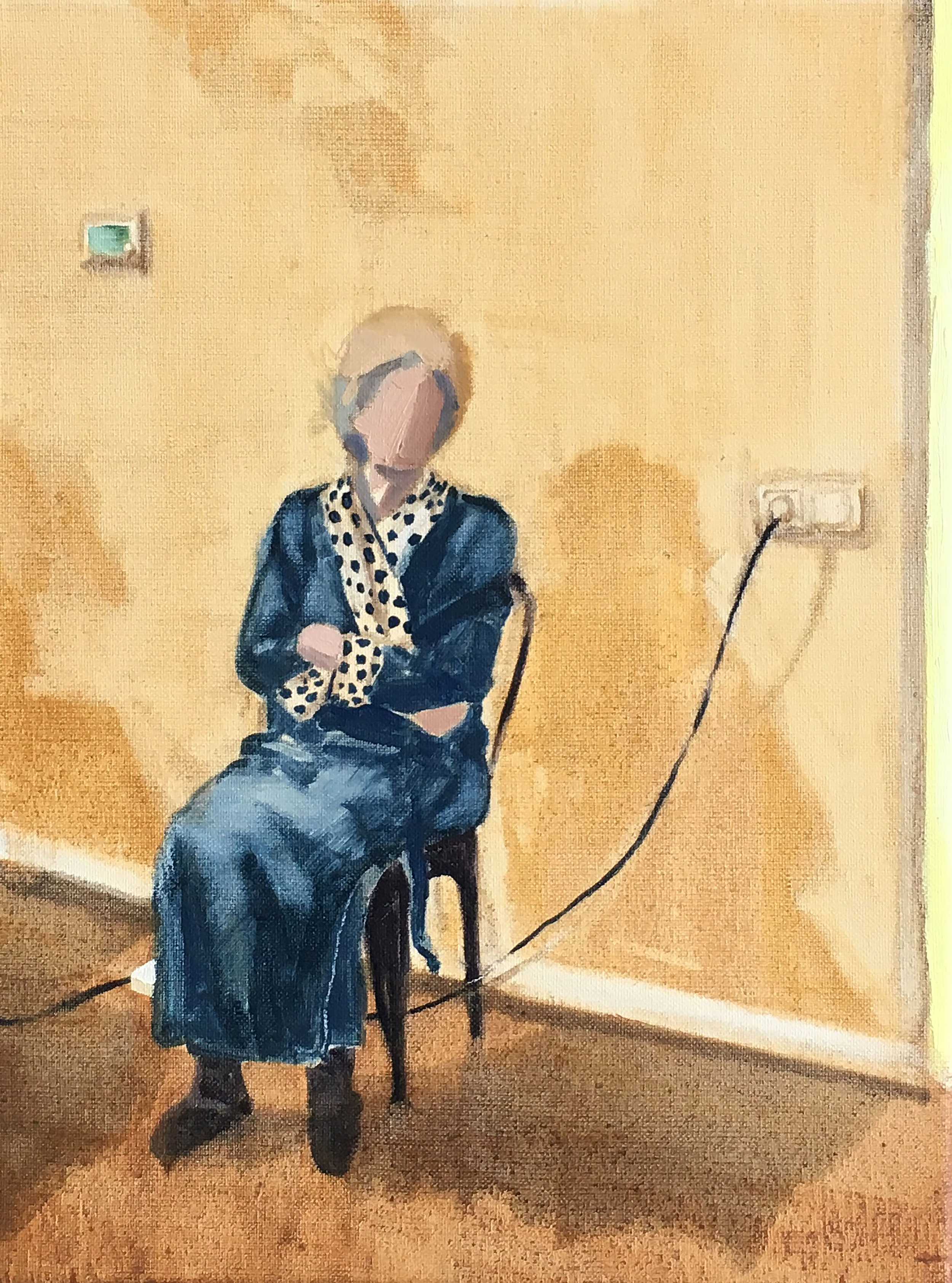 Grandma Connected, oil on canvas, 30x40 cm, 2019 (In Private Collection)