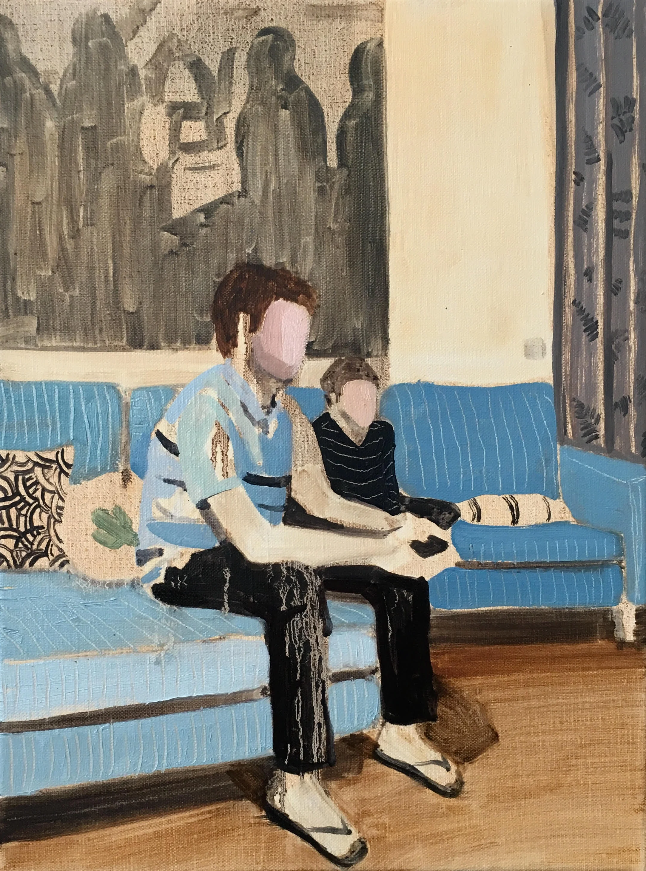 Gaming, oil on canvas, 40 x 30 cm, 2019 (In Private Collection)