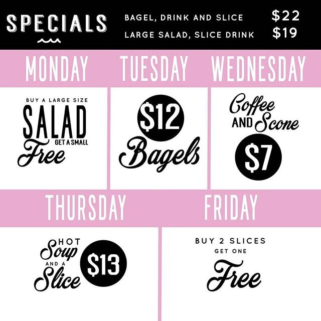 ⚡⚡IMPORTANT WAIKANAE  SUNDAY CANTINA ANNOUNCEMENT. 
Starting next week these will be our new Cantina deals for you to enjoy. 
Please note this is only at our Waikanae Cantina store so make sure you pop down and see the crew to get in on these awesome