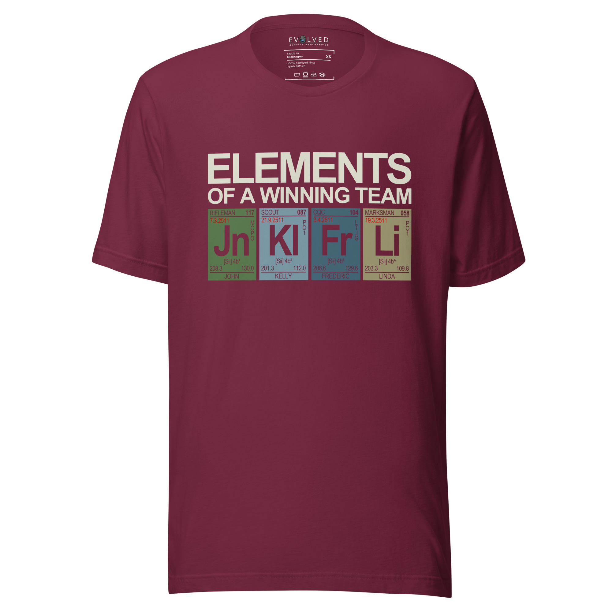 unisex-staple-t-shirt-maroon-front-64124735047a8.png