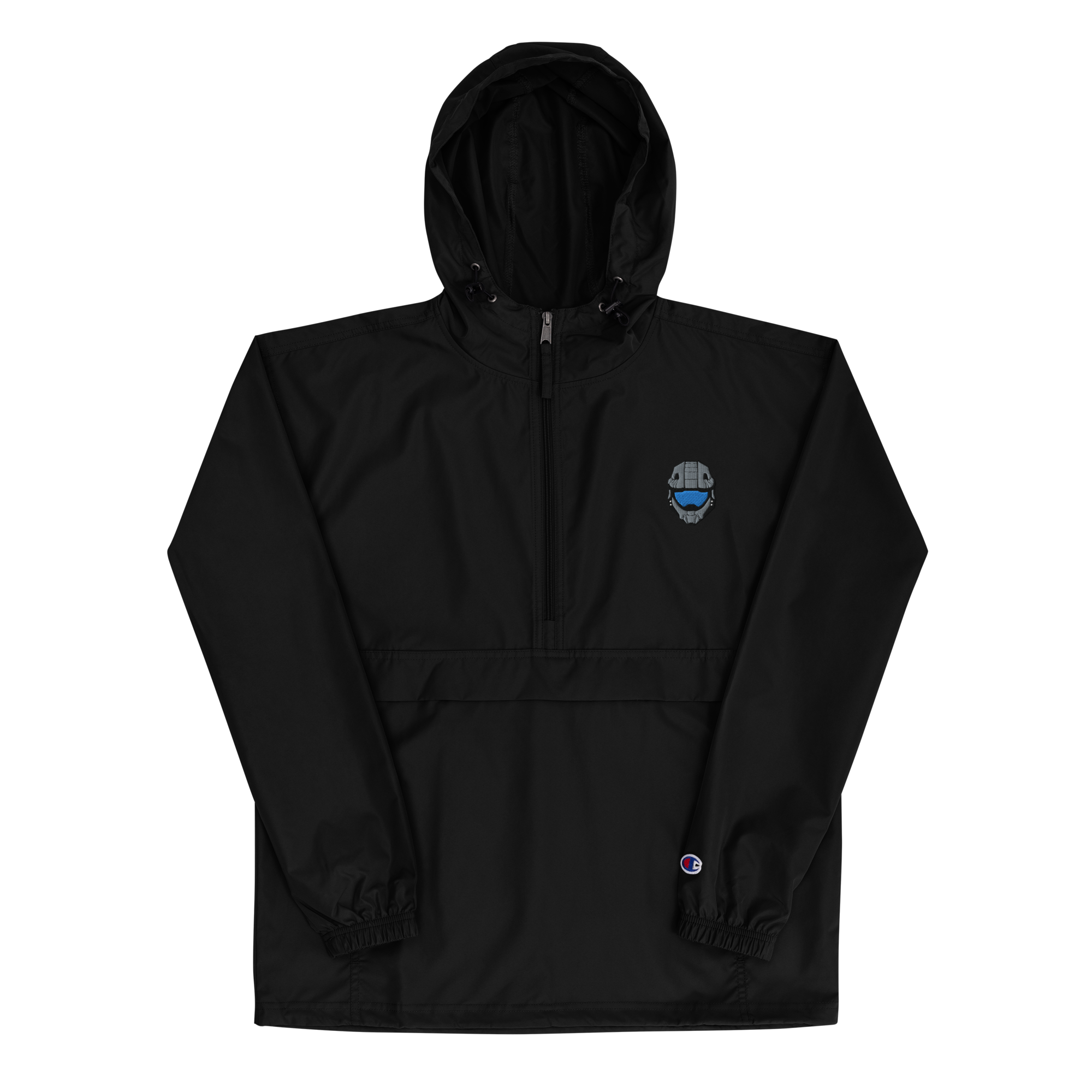 embroidered-champion-packable-jacket-black-front-6419fd48c3503.png