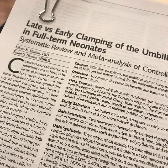 Had a meeting with a care provider where we discussed my clients birth plan and research on Delayed Cord Clamping.
.
.
It&rsquo;s one thing to say &ldquo;Yes, I will delay the cord clamping&rdquo;. It is another to have a detailed conversation about 