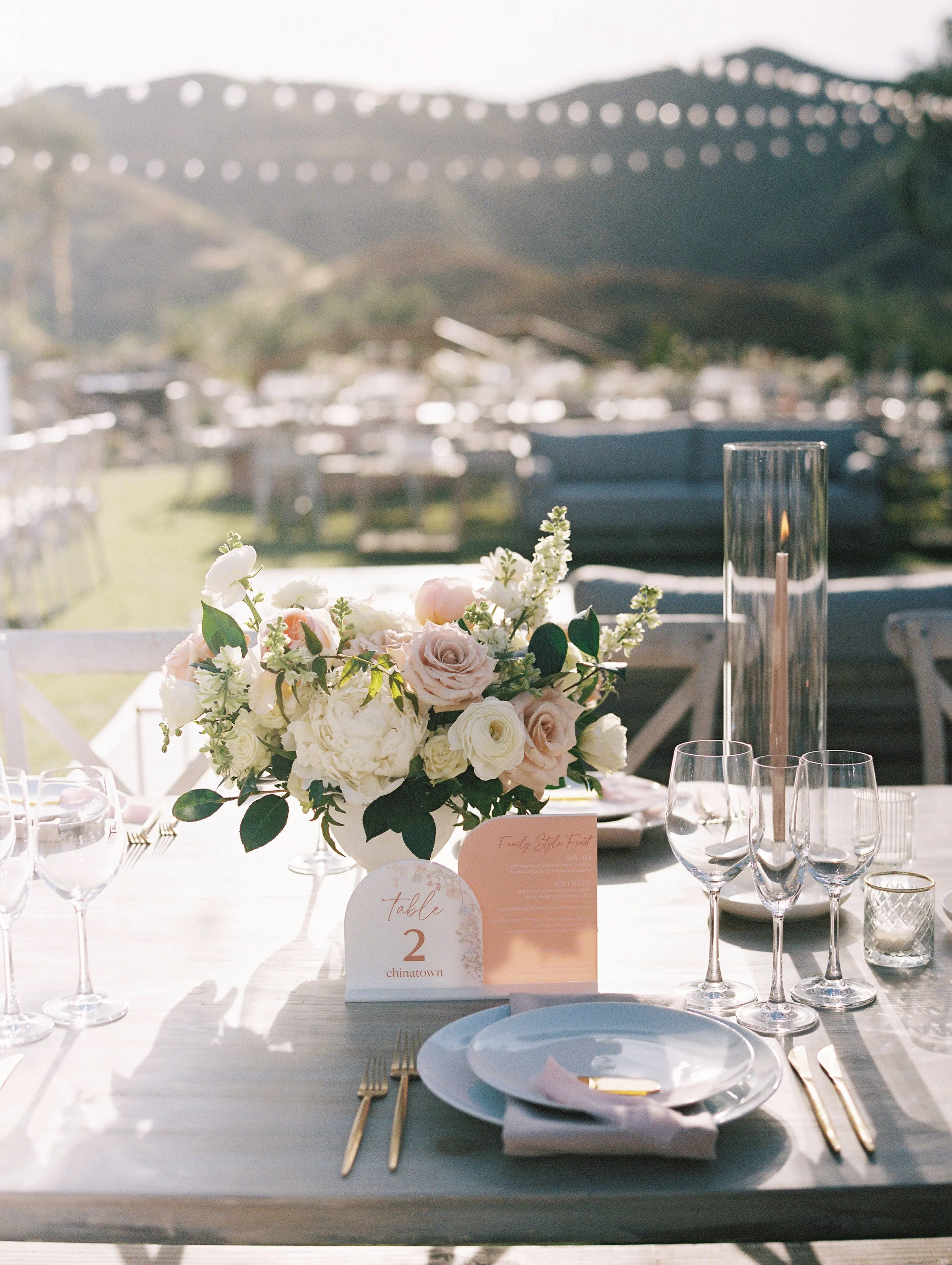 outdoor wedding, wedding table design, wedding table layout, luxury wedding planner, los angeles luxury wedding planner, california luxury wedding planner, wedding details, wedding planning