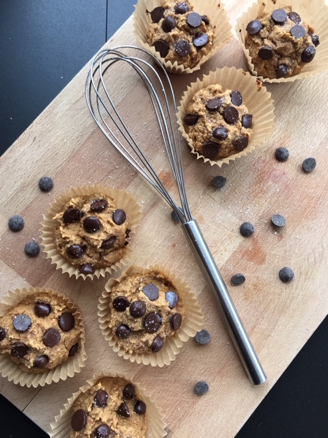Coconut Turmeric Chocolate Chip Muffins