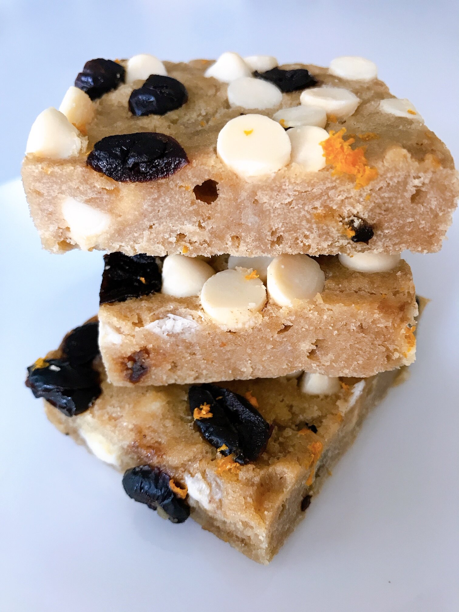 White Chocolate Cranberry Blondies (GF)