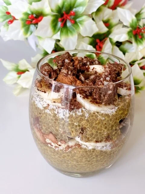 Chocolate Eggnog Chia Pudding