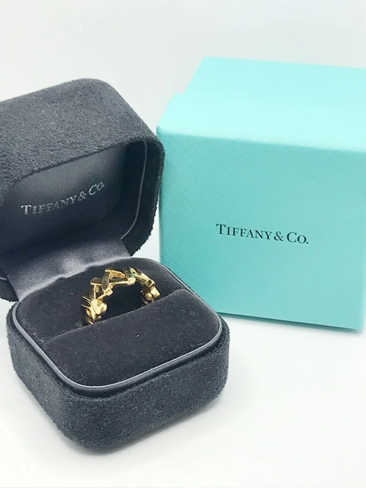 Tiffany 18KYG Paloma Picasso XO Band Ring Size - Main Image