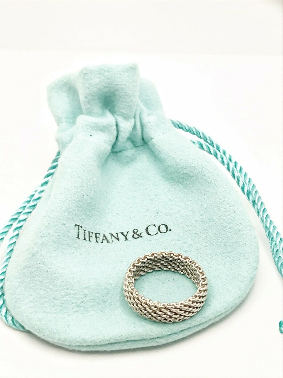 Tiffany & Co. 18K 750 Yellow Gold Mesh Somerset Wide Band Ring Sz 6 | eBay