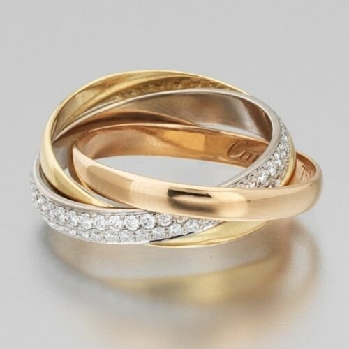 Cartier Multicolor Gold and Diamond Trinity Ring — DeWitt's Diamond & Gold  Exchange