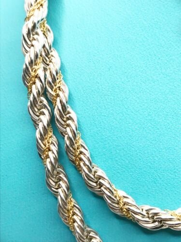 Tiffany & Co. 18KYG & SS Twist Rope Chain Necklace 24