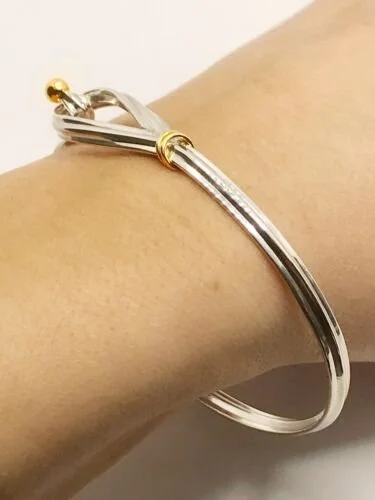 TIFFANY&Co. Knot Hook Bangle 925×14K コンビ - アクセサリー