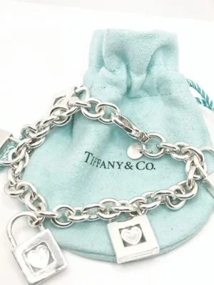 Tiffany Sterling Silver Heart Padlock Charm Bracelet Size —  DeWitt's Diamond Gold Exchange