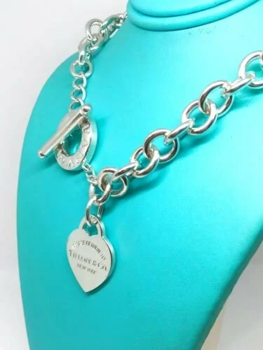 Tiffany Heart Tag Chain Link Return To Tiffany Choker Necklace