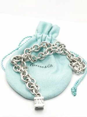 Tiffany & Co. Sterling Sliver Atlas Box Padlock Charm Necklace