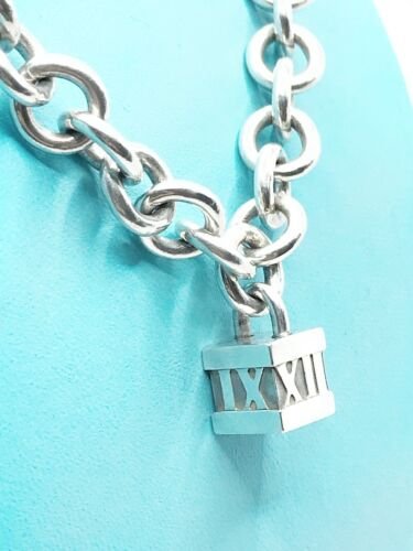 Tiffany and Co. Sterling Silver 1837 Padlock Link Necklace For