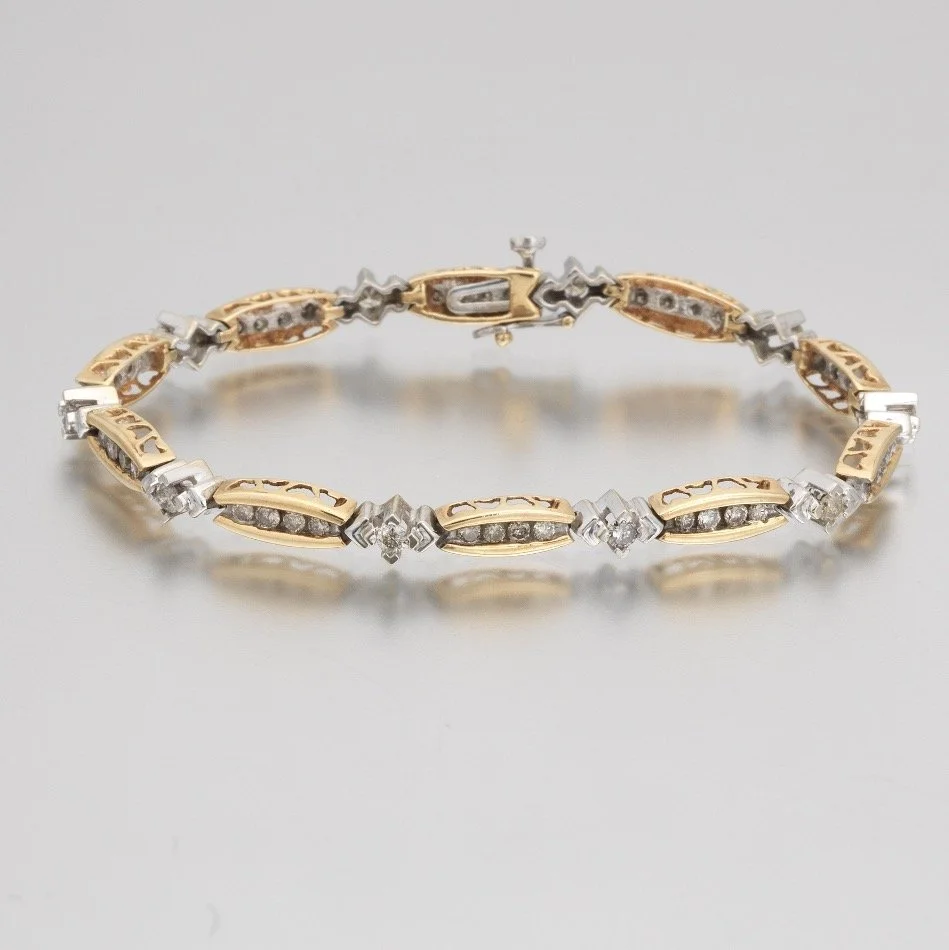 14K Yellow/White Gold Carat Diamond Tennis Bracelet — DeWitt's Diamond  Gold Exchange
