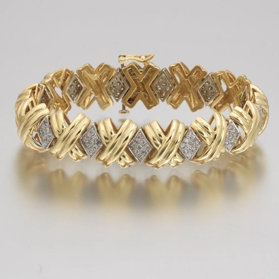 14K Yellow Gold and Carat Diamond XO Bracelet — DeWitt's Diamond  Gold Exchange