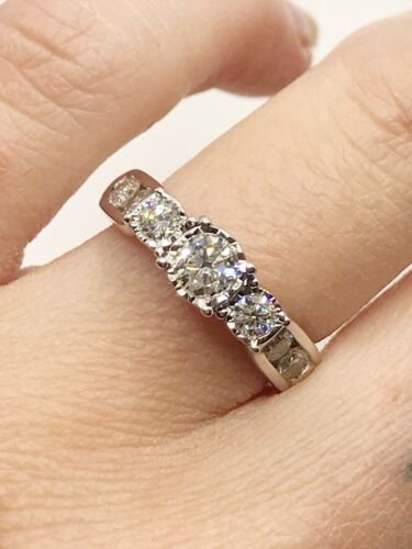 14k White Gold Princess Cut Diamond Zales Past Present Future Engagement  Ring | eBay