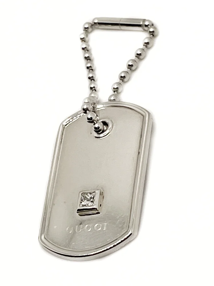 mens gucci dog tag necklace