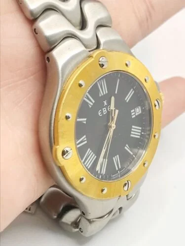 Ebel 18KYG & Stainless Steel Sport Wave 39mm Quartz Watch  display picture 1