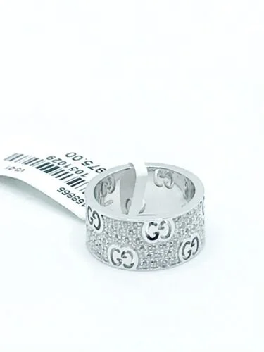 Gucci 18KWG carat Diamond Icon Stardust Eternity Band Size